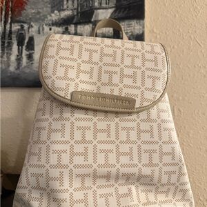 Tommy Hilfiger Beige Monogram Backpack